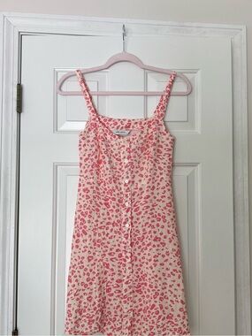 Local European Pink Cream Leopard-Print Mini Dress